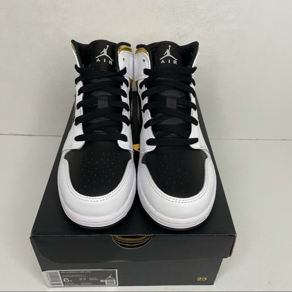 Nike Air Jordan 1 Retro Mid GS “White Gold” NEW - Picture 2 of 4